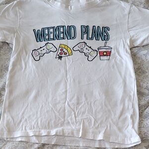 Kids White Graphic Tee - Weekend Plans